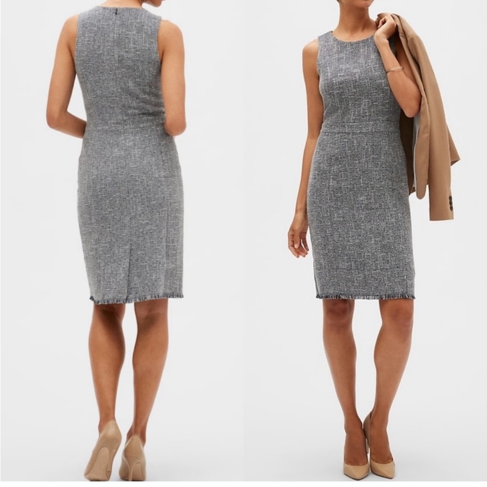 Banana Republic Navy Tweed Sheath Dress Sz 0